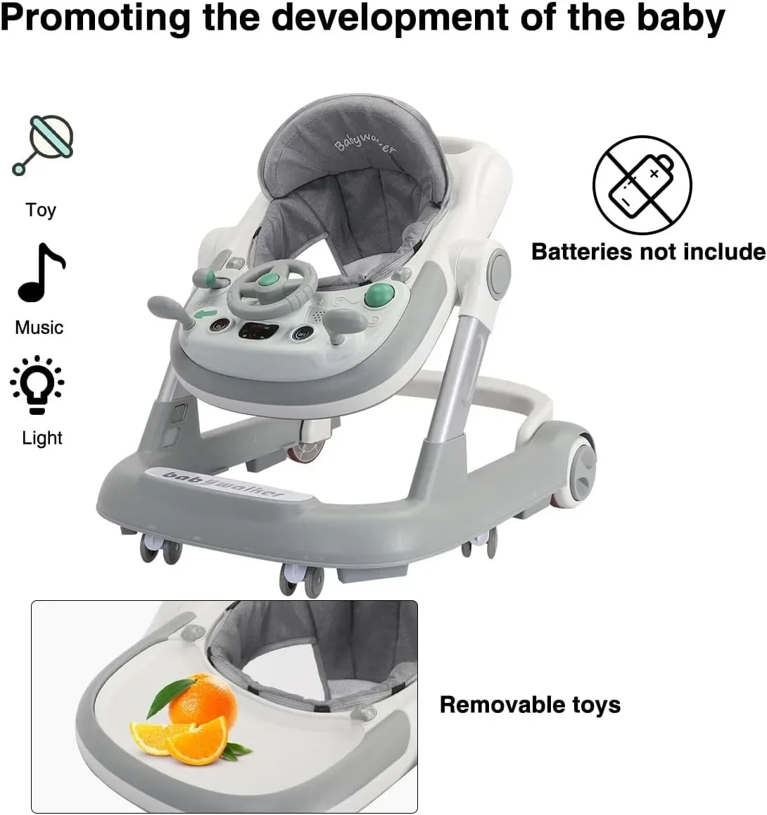 2-in-1 Convertible Baby Walker with Removable Activity Tray