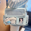 Y2K Transparent Pocket Crossbody Bag with DIY Badge Display