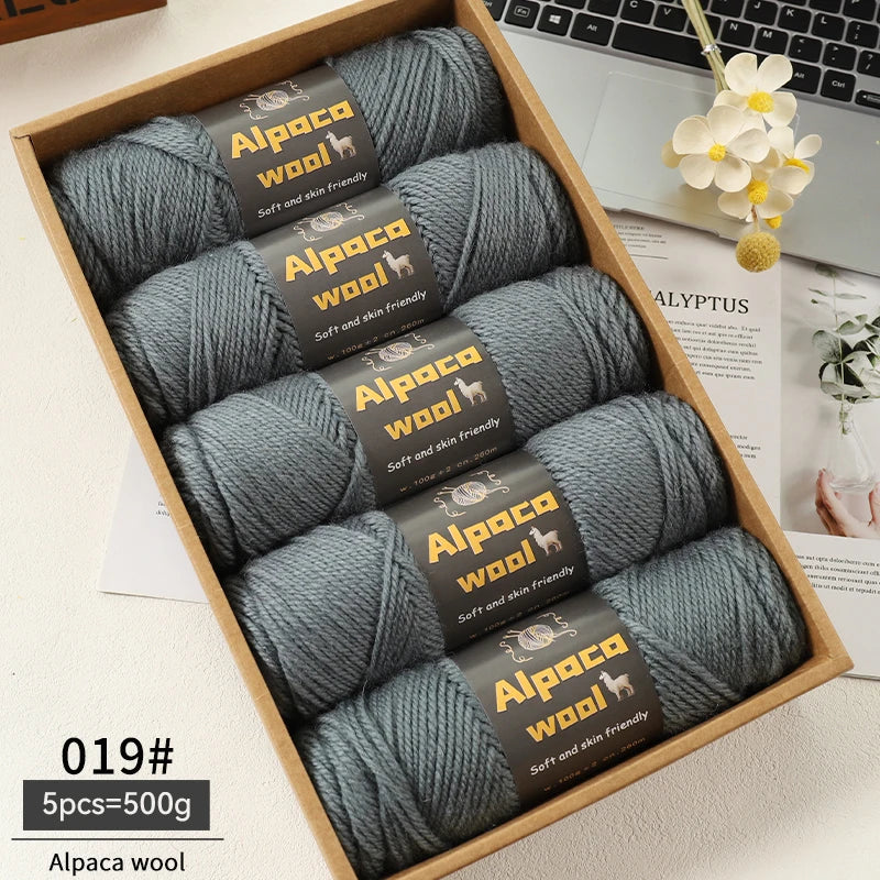 Chunky Alpaca Wool Knitting Yarn – 500g Multi-Color Set for Cozy Winter Projects