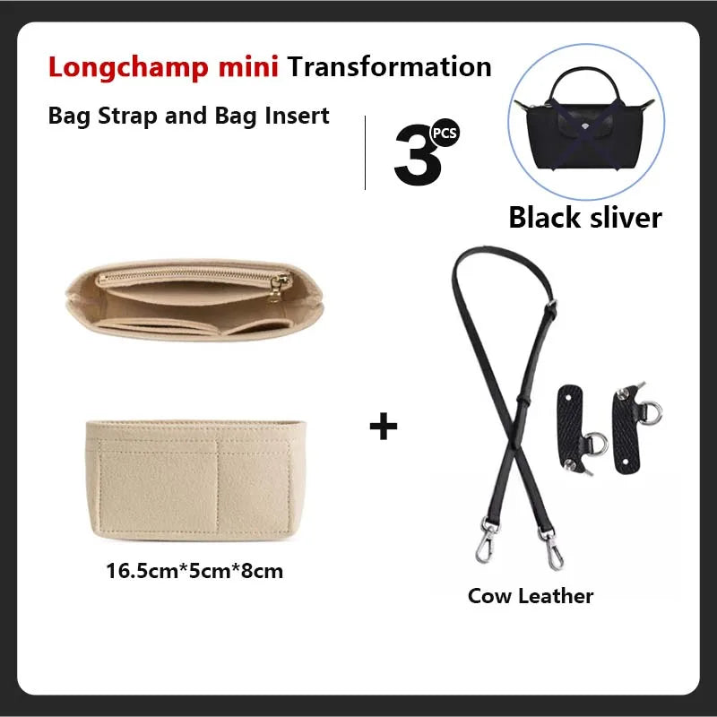Felt Mini Bag Organizer with Handle for Small Handbags