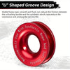 A red U-shaped groove design synthetic rope shackle and recovery ring for stable fixing.