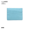 A light blue genuine leather slim card holder wallet with a textured finish.
