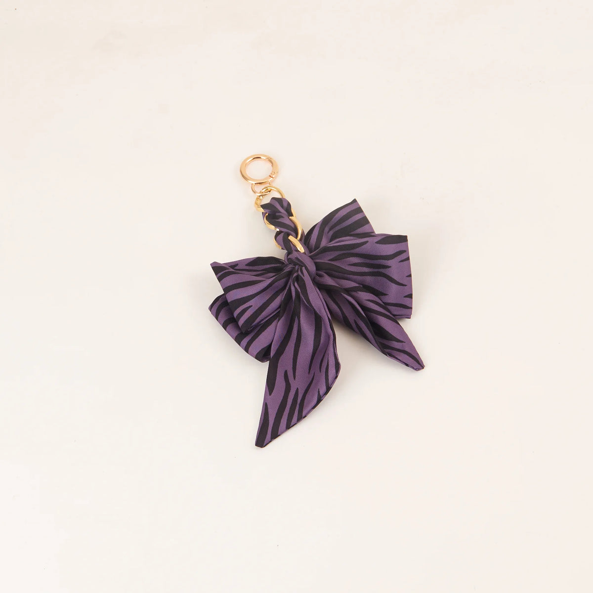 Chic Silk Bow Keychain with Ribbon Charm