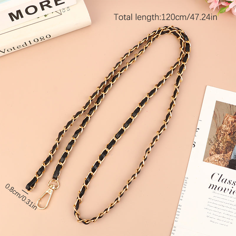 120cm Leather-Trimmed Chain Bag Strap