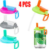 Reusable Silicone Can Lids with Straws