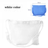 A white foldable canvas tote bag shown flat and a blue version next to it.