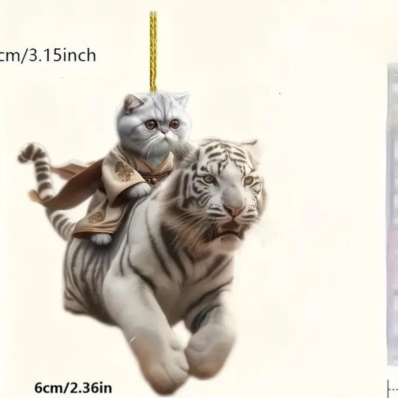 Realistic Cat Car Rearview Mirror Pendant