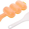 Orange rice ball mould shaker with paddle used for DIY bento making