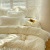 Pink Checkered Lace Duvet Cover Set (3 Pieces)