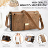Leather Crossbody Phone Wallet Case with Card Slots & Wrist Strap