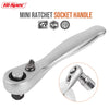 Compact Double-Ended Ratchet Wrench with Quick-Release Sockets