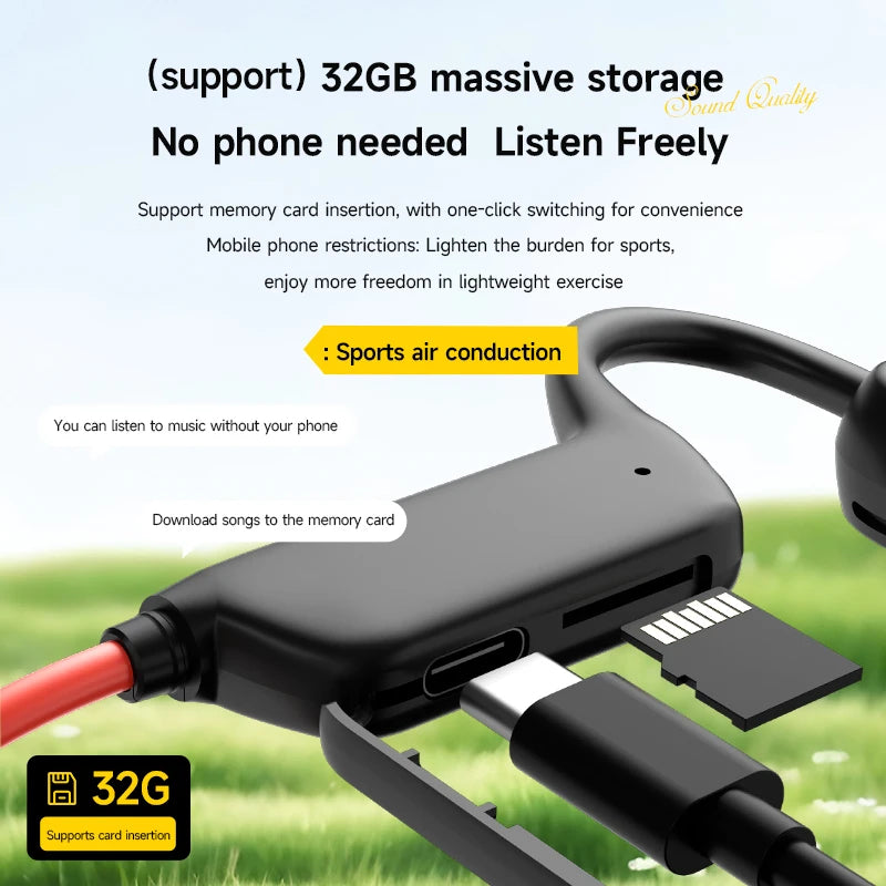 Open-Ear Bluetooth Headphones with Ear Hook Design