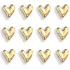 A set of twelve gold mini heart-shaped refrigerator magnets arranged in a grid.