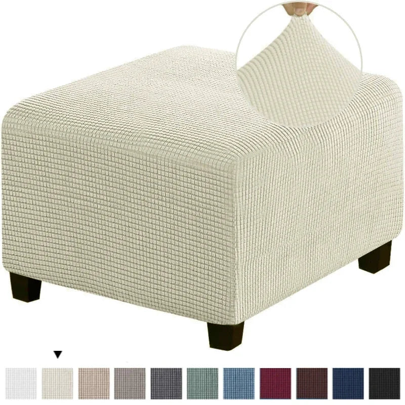 Stretchable Jacquard Footrest Ottoman Cover