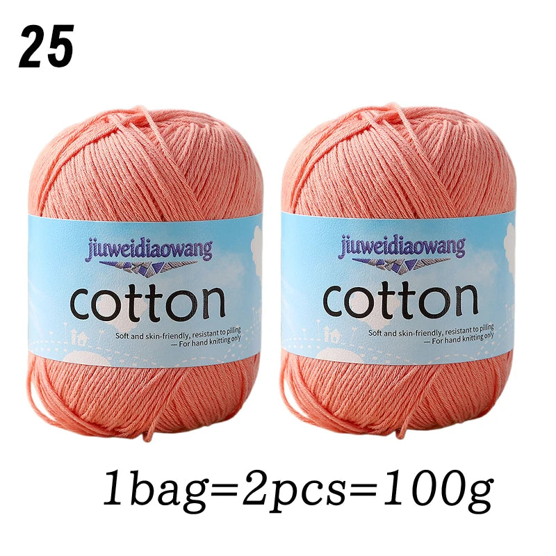 Premium 100% Cotton Yarn – Medium-Fine Weight for All-Season Knitting