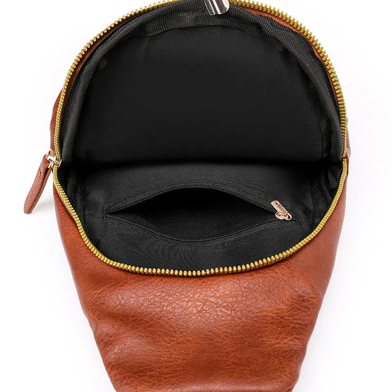 Elegant PU Leather Crossbody Sling Bag for Women