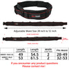Black MELOTOUGH adjustable tool belt with padded belt and D-rings shown in various lengths and widths