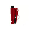 A red 3-in-1 car emergency escape tool featuring a window breaker and seatbelt cutter.
