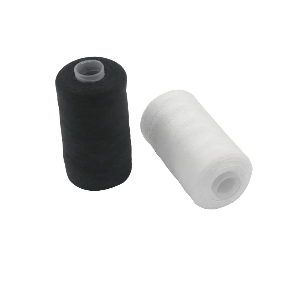 Premium Polyester Sewing Thread Set - 2 Spools of 500M in Black and White