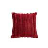 A deep red knitted plush decorative pillow cover.