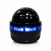 A black projector night light with a dome featuring sparkling stars and a blue light ring.