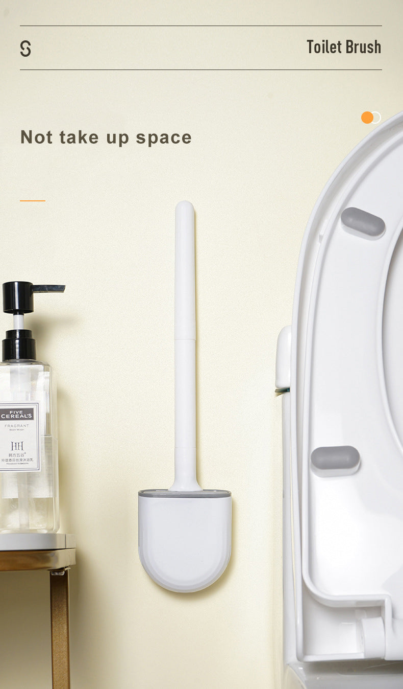 Silicone Toilet Brush with Wall-Mount Holder