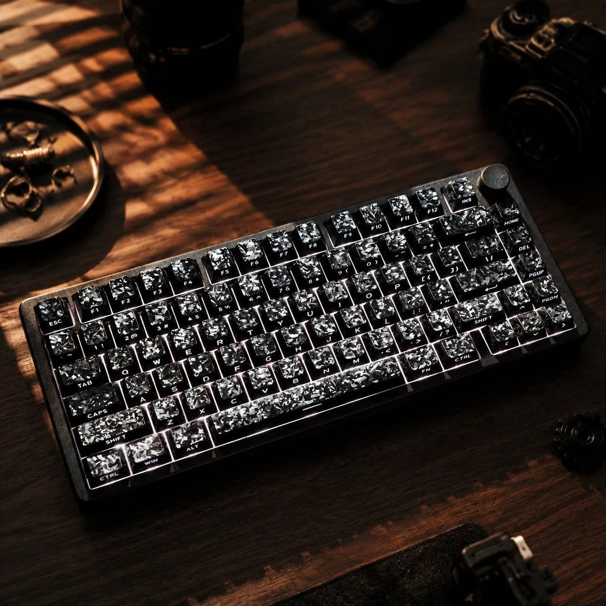 Carbon Pattern Side-Printed Keycap Set for MX-Style Keyboards