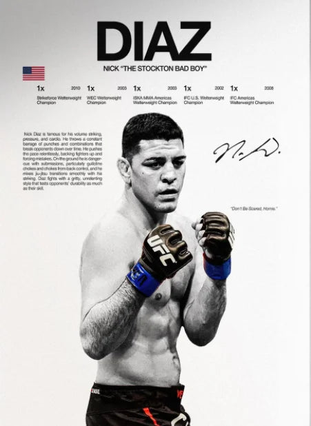 UFC Fighter Canvas Wall Art - MMA Boxing Poster for Gym & Man Cave Decor