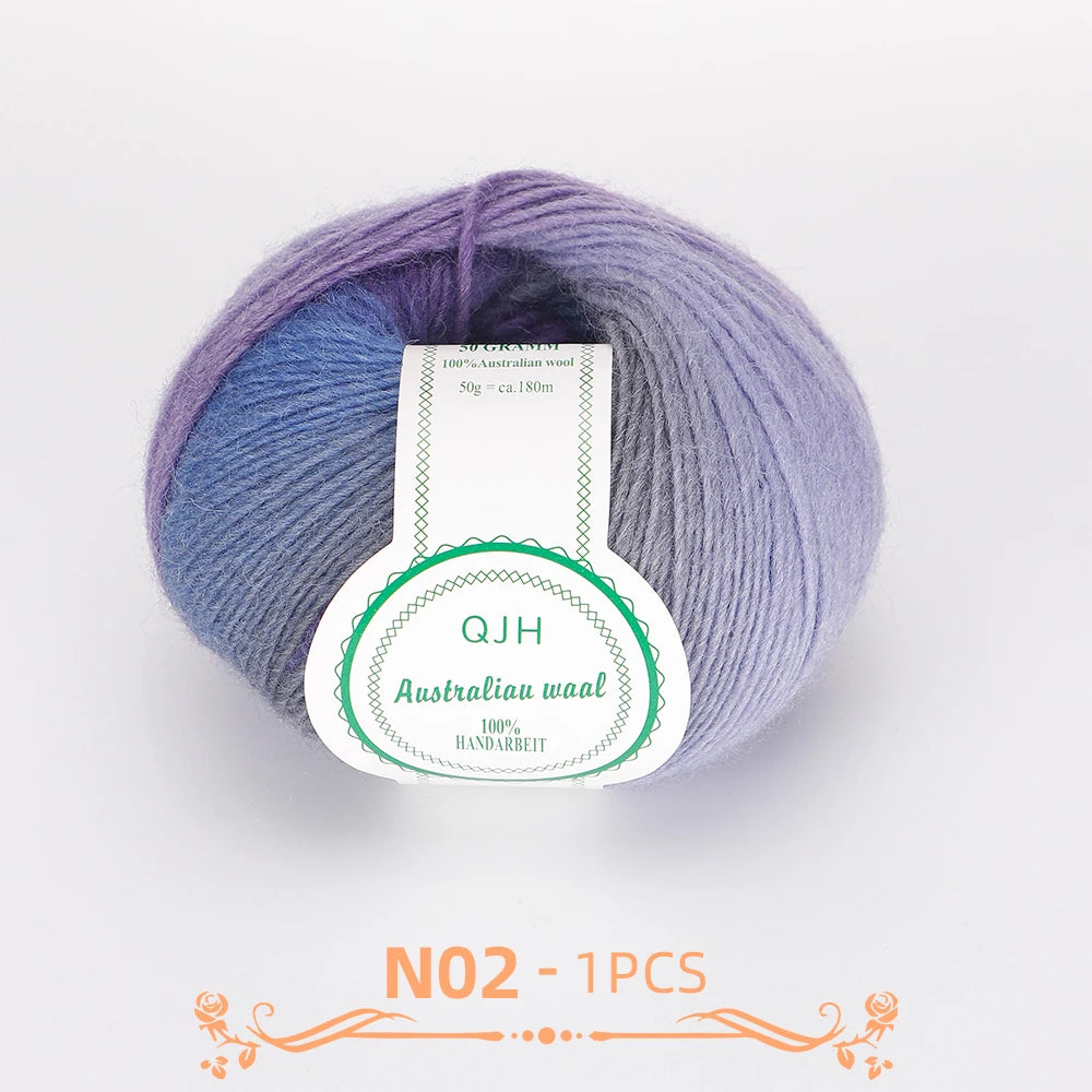 Multicolor Gradient Wool Yarn for Knitting and Crochet