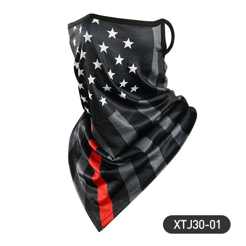 Cachemire patriotique noir et gris à motif de drapeau