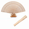 Handcrafted Sandalwood Folding Fan with Intricate Cutwork