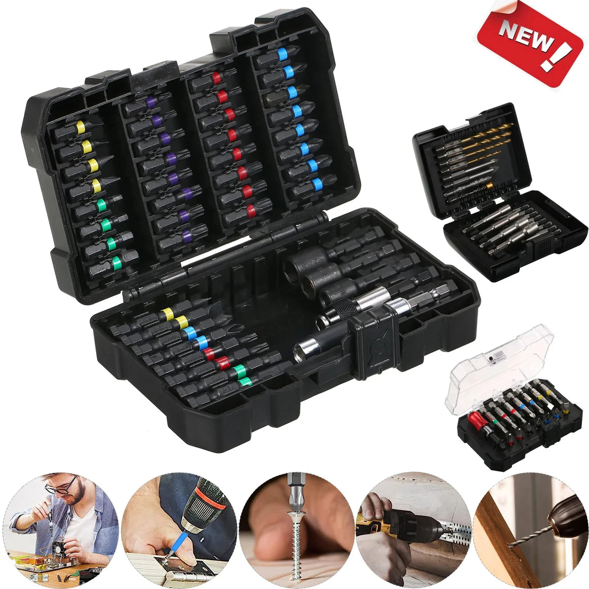 45-Piece Drill and Screwdriver Bit Set with Storage Case