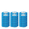 A set of blue disposable toilet brushes with replaceable heads.