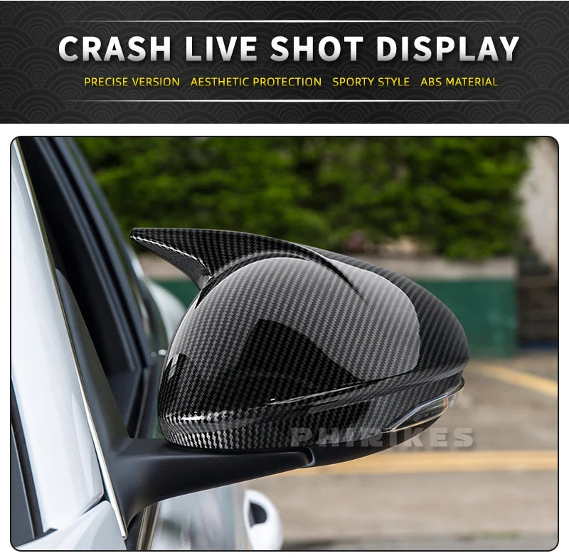 Gloss black crash live shot display mirror covers for Alfa Romeo Stelvio and Giulia vehicles