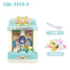 A light-up claw game machine for kids featuring a plastic crane and six dolls.