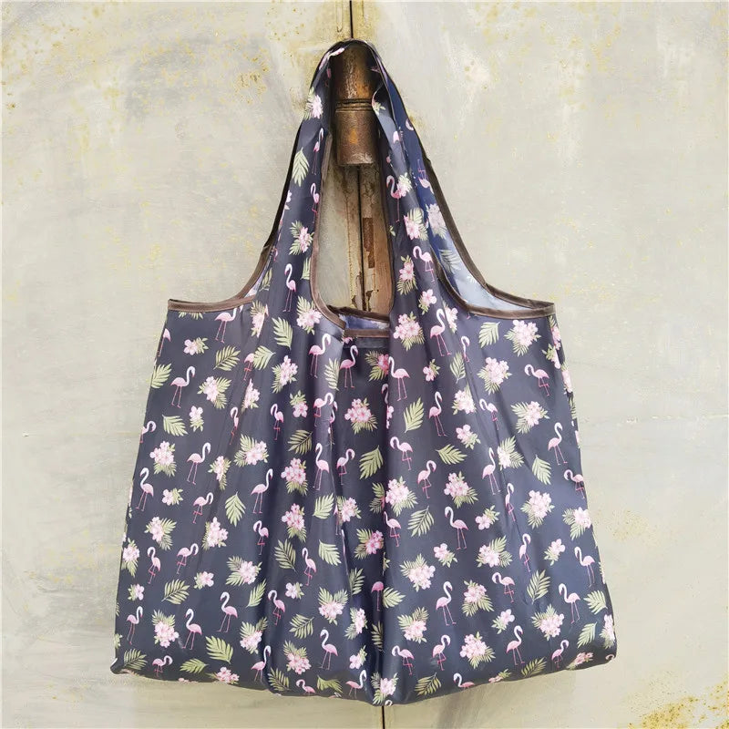 Foldable Eco-Friendly Shopping Bag with Cartoon Print