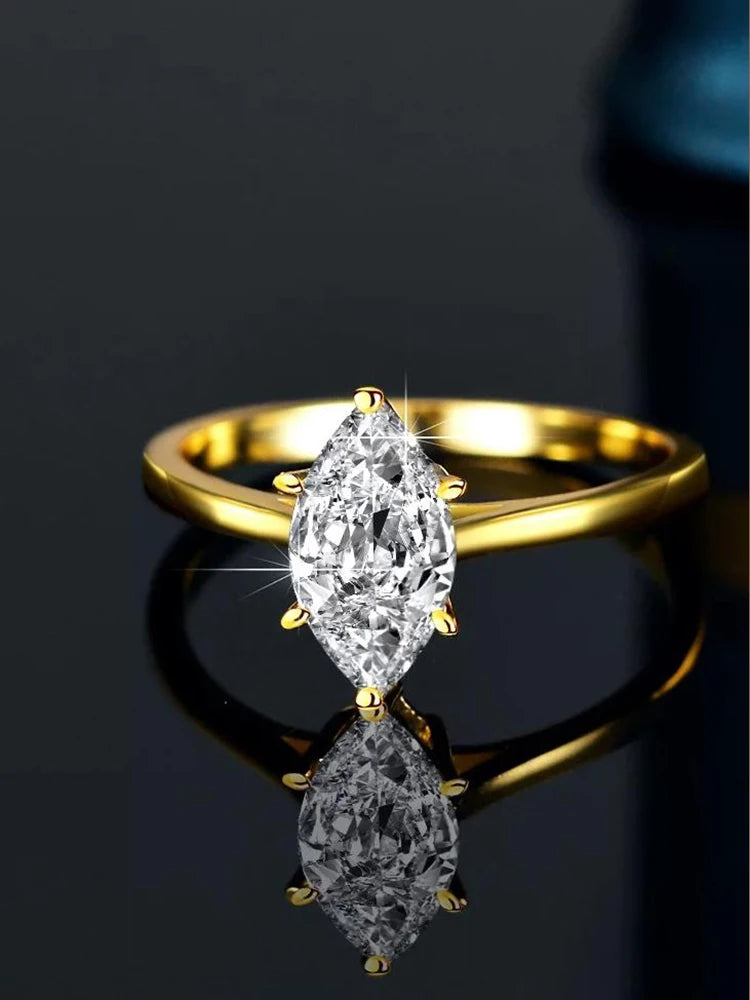 Marquise Zircon Sterling Silver Ring
