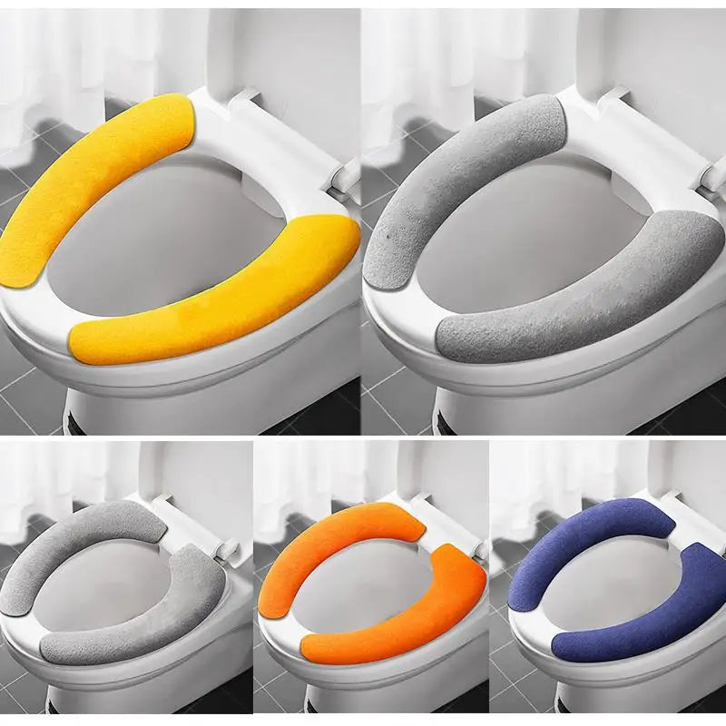 Plush Non-Slip Toilet Seat Cover Set – Washable & Eco-Friendly