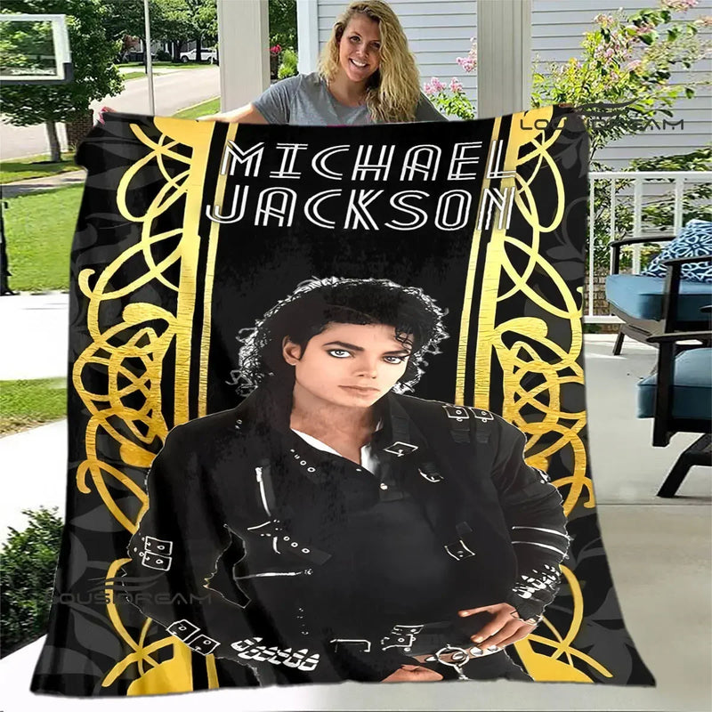 Michael Jackson Retro Print Coral Fleece Decke