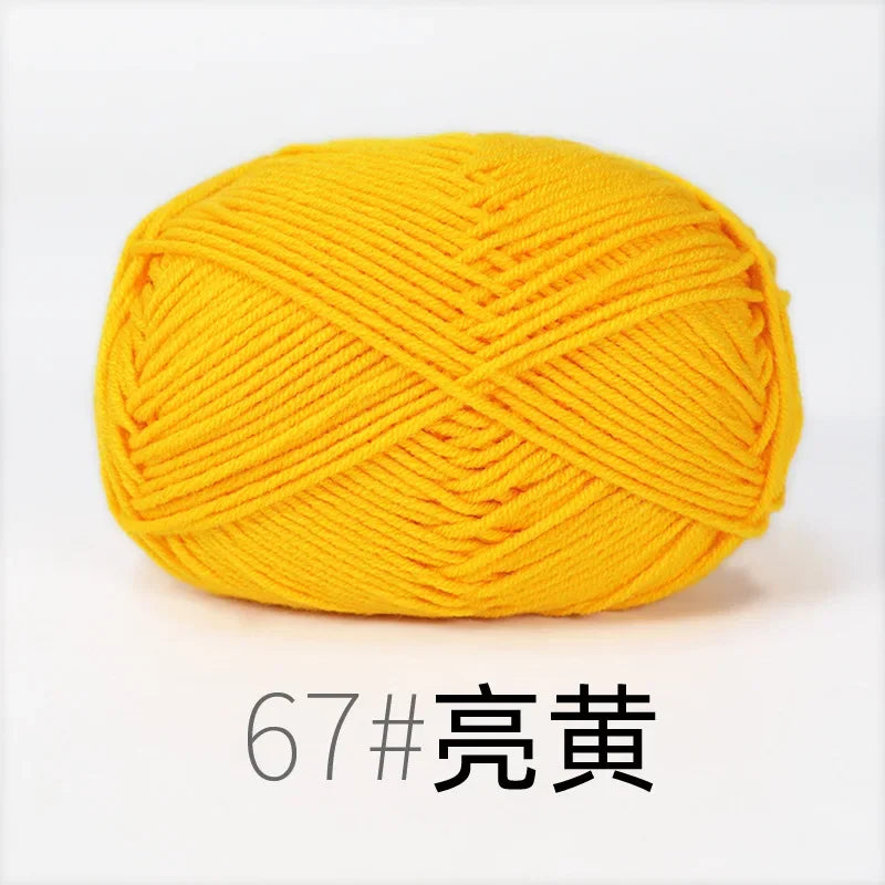 4-Ply Soft Cotton Blend Yarn for Knitting and Crochet