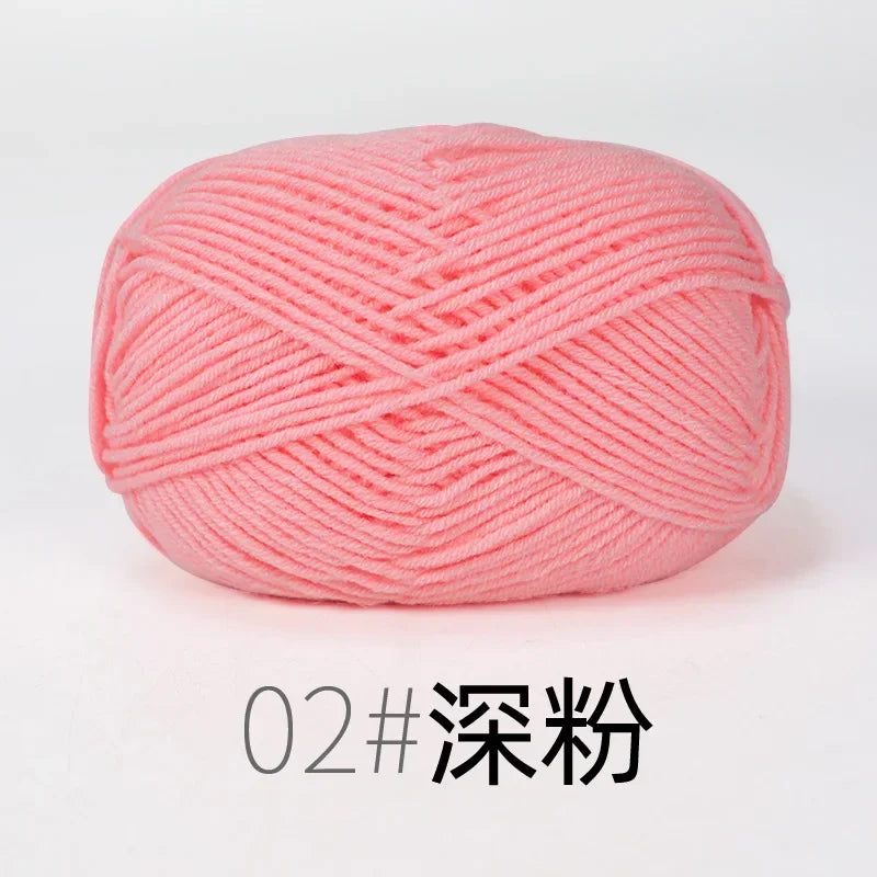 4-Ply Soft Cotton Blend Yarn for Knitting and Crochet
