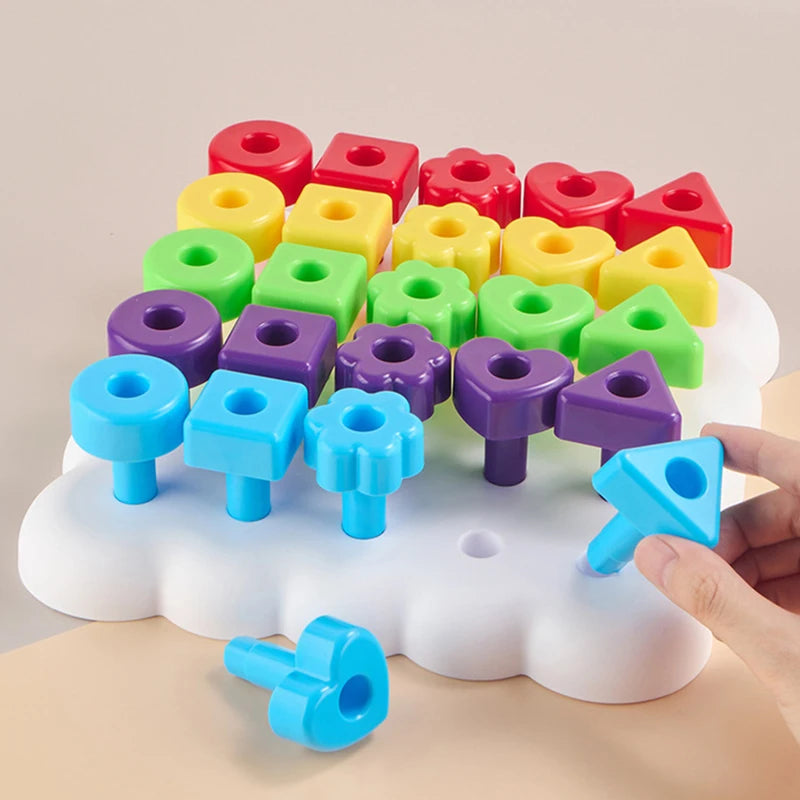 Montessori Wooden Gears Stacking & Threading Game for Kids