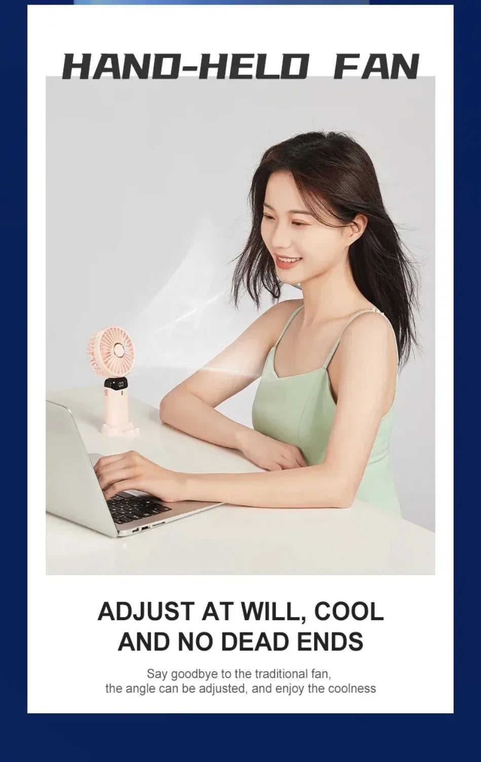 Portable 3-in-1 Foldable USB Fan with Phone Stand