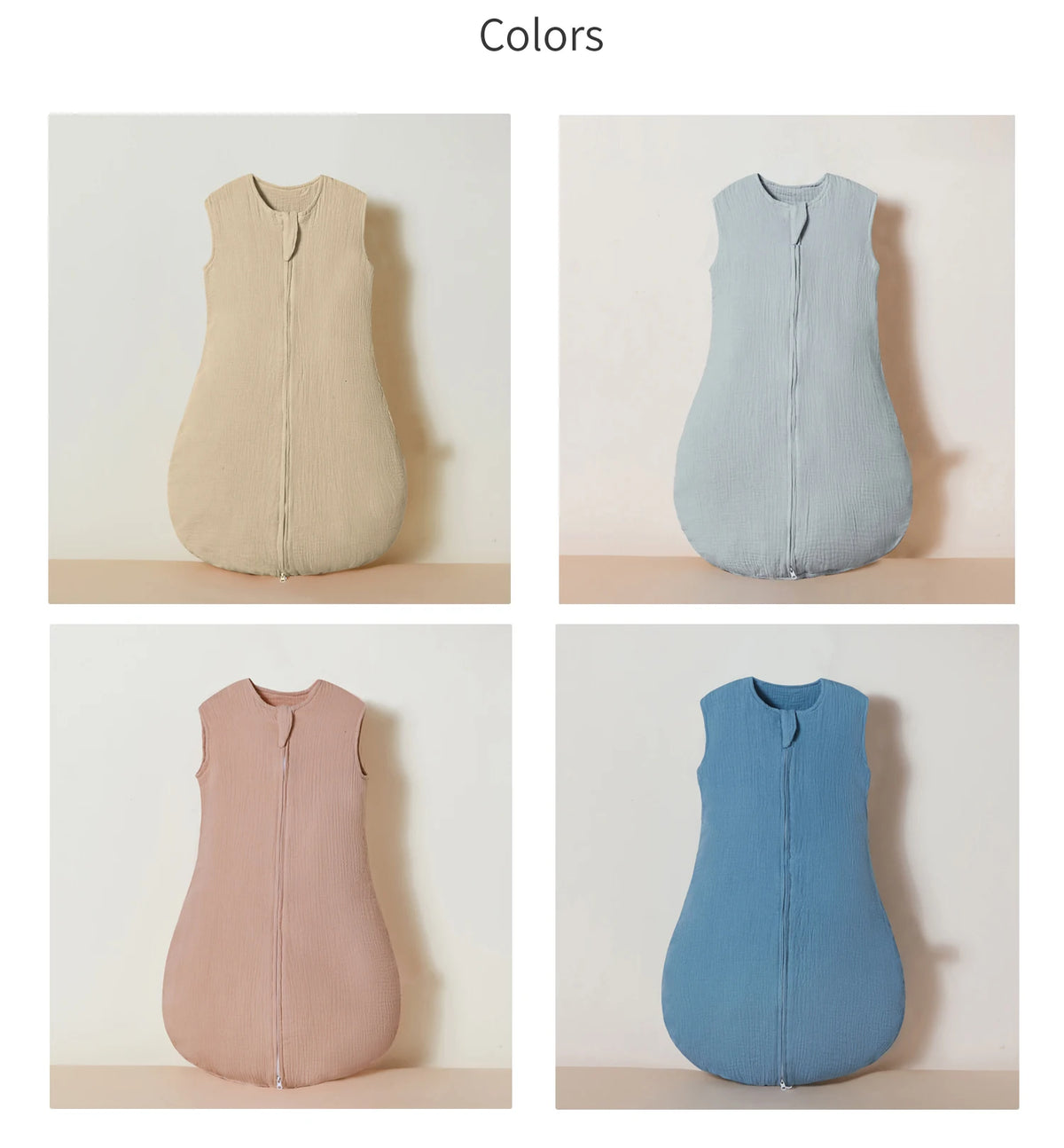 Muslin Cotton Baby Sleeping Bag – Anti-Kicking Cocoon for Newborns to 18 Months