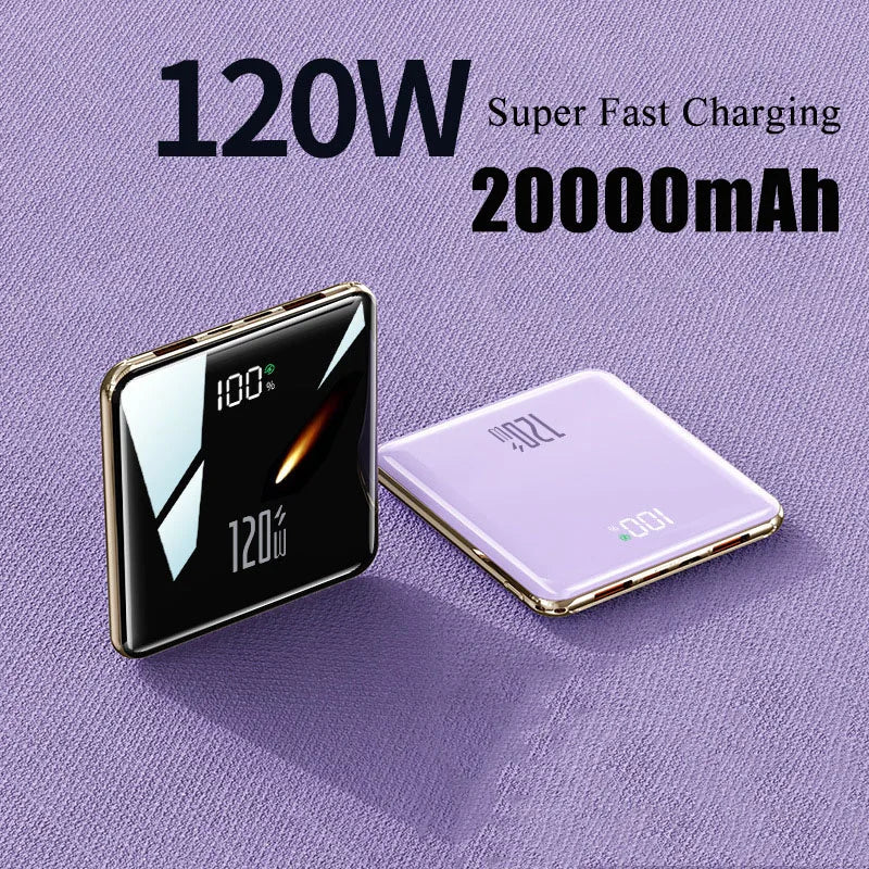 Banco de energía ultra delgado de 20.000 mAh con cables integrados