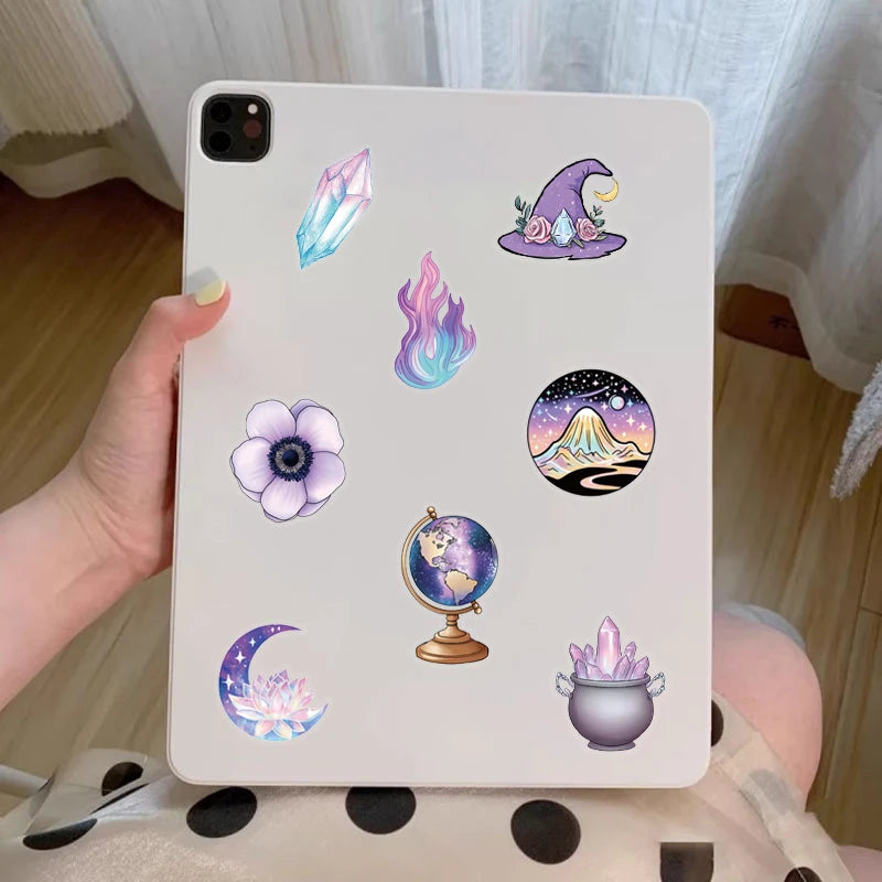 Purple Witch Magic Sticker Pack – 50 Waterproof Vinyl Decals