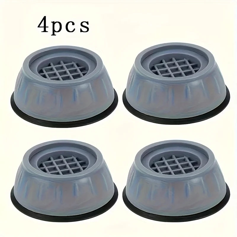 Four silicone anti-vibration pads used as shock absorber feet for washing machine and dryer.