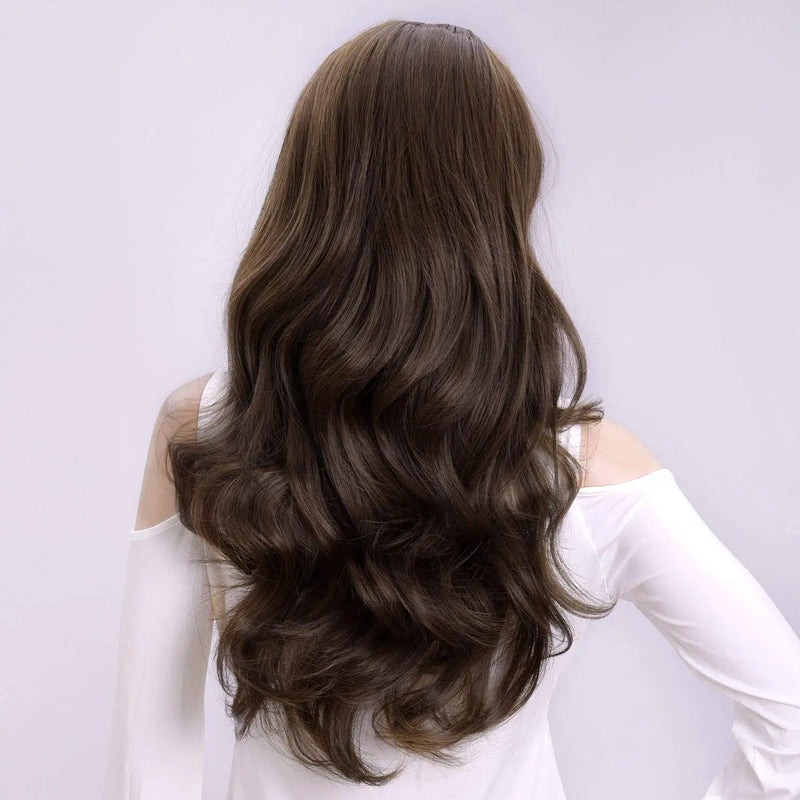 24-Inch Wavy Half Wig with Secure Clips
