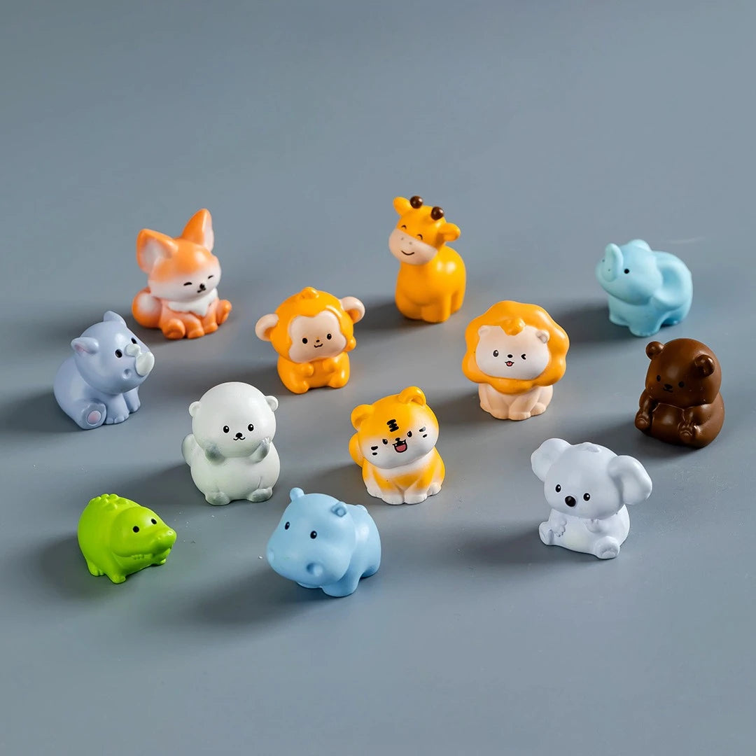 Mini Zoo Resin Animal Figurines Set for Fairy Garden Decor