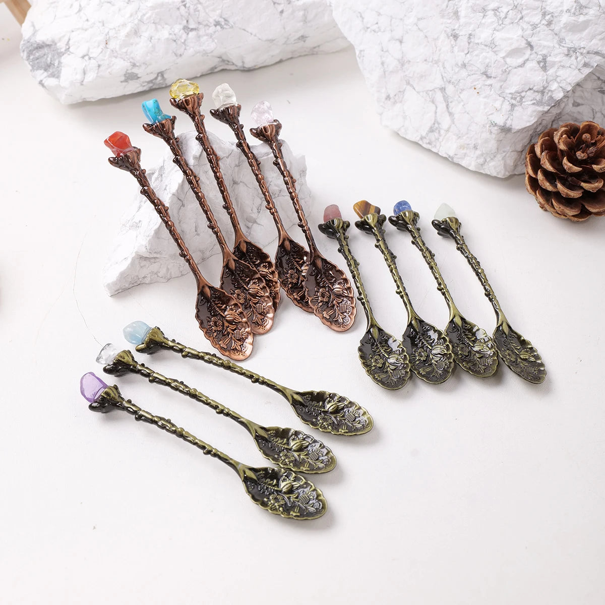 Natural Crystal Raw Stone Spoon for Meditation and Energy Work